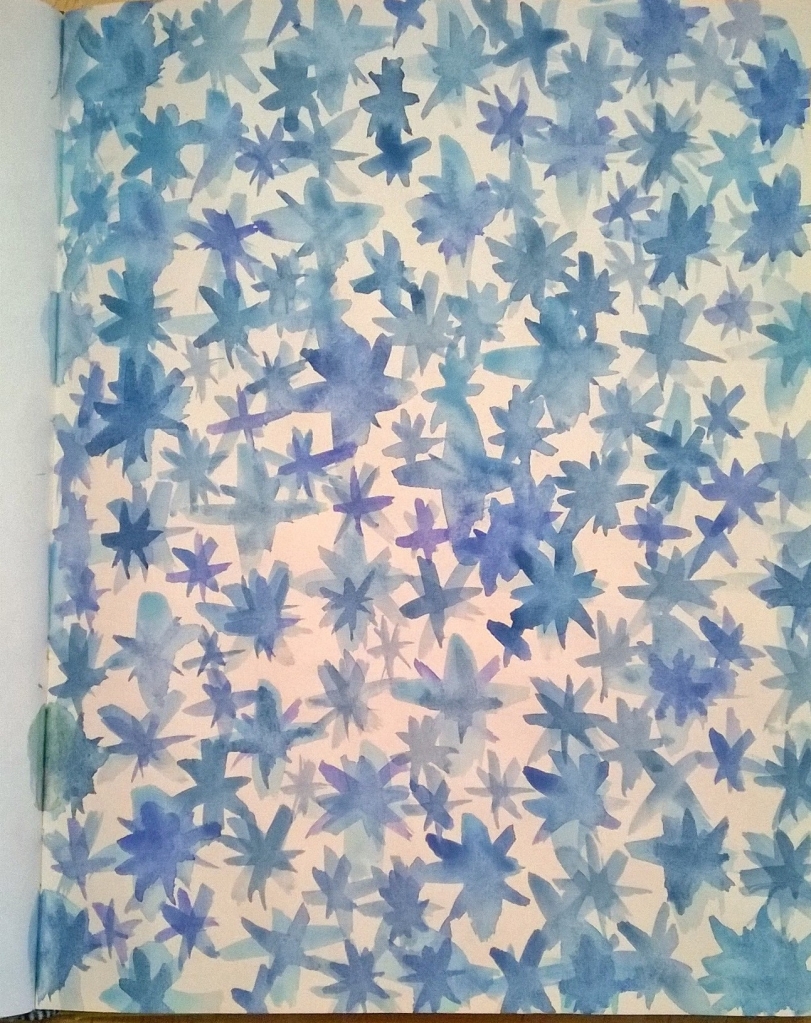 Blue jacks - watercolor, Cynthia Maniglia 2015