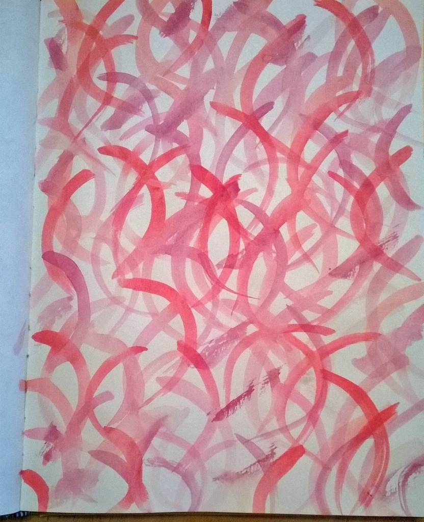 Red Swirls - watercolor, Cynthia Maniglia, 2015